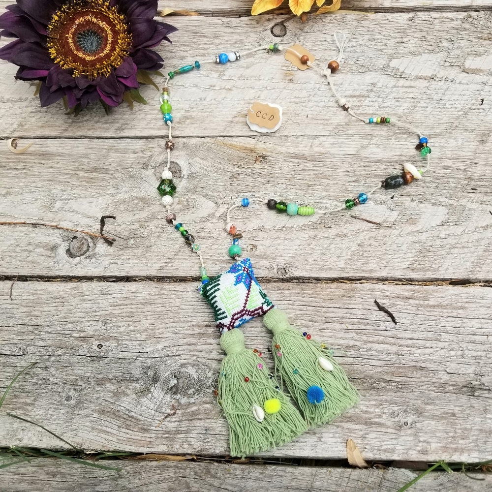 NEW! CCD BEADED & PILLOW POCKET TASSEL NECKLACE!